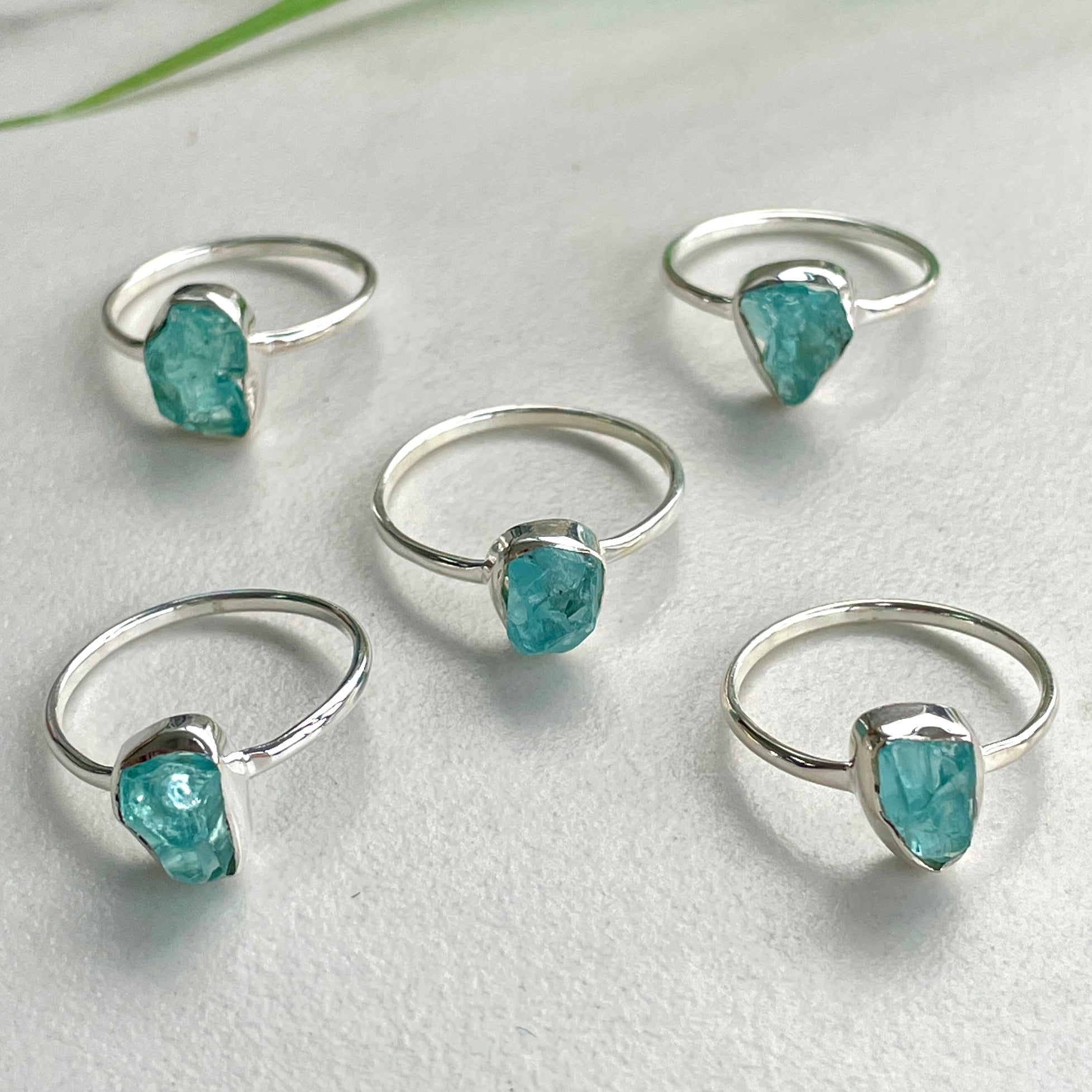 Apatite - Rough - St.Silver Ring Apatite - Rough - St.Silver Ring